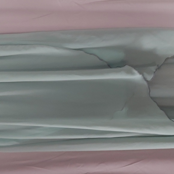 Elegant Green Sleeveless Hi-Low Faux Wrap Dress - Picture 9 of 11